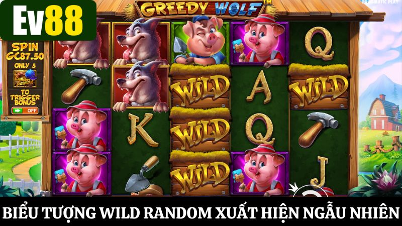 Biểu tượng Wild Random mang lại sự kịch tính cho trò chơi khi xuất hiện ngẫu nhiên